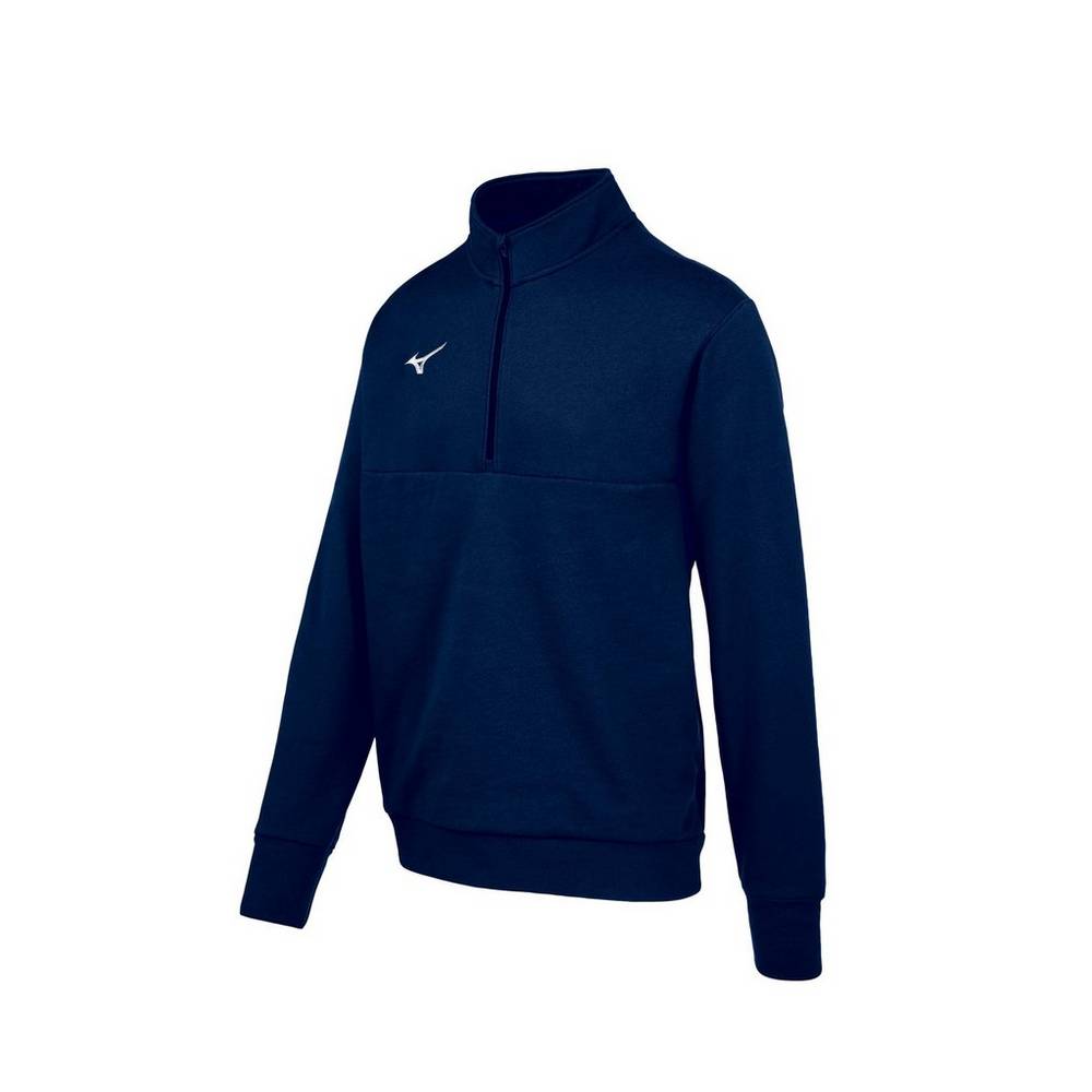 Maglione Mizuno MZ1 1/4 Cerniera Fleece Uomo - Blu Marino - 42965-EFMS